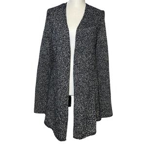 Eileen Fisher Open Front Cardigan Women's Size Small 100% Cotton Black/White
